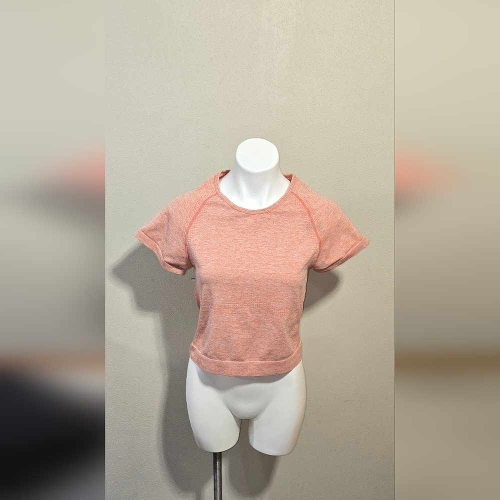 Victoria's Secret PINK SEAMLESS WORKOUT CROP TOP T SHIRT CREW Size XL *see pic